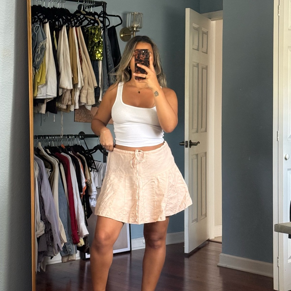 100% linen tennis skirt
